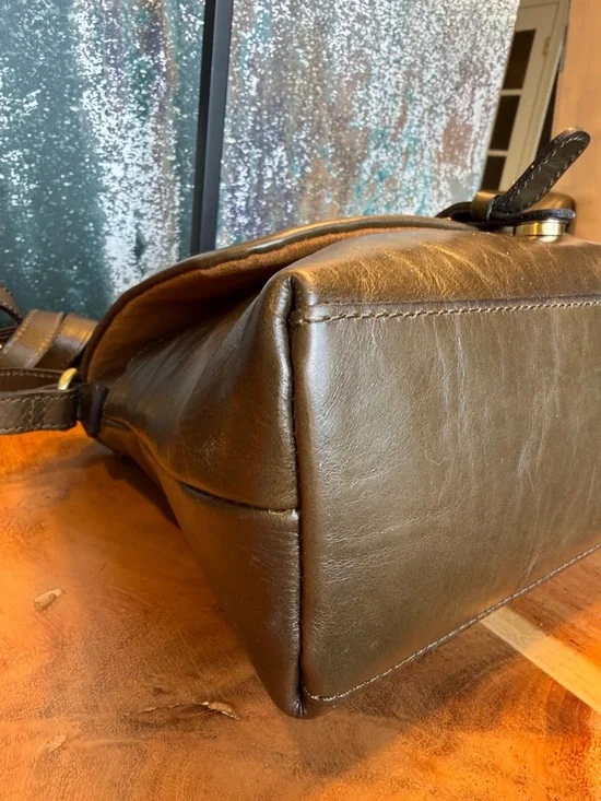 Patricia Nash Quiet Luxury Leather Crossbody Bag Olive Green + Coin Purse (VGUC) - Picture 14 of 17